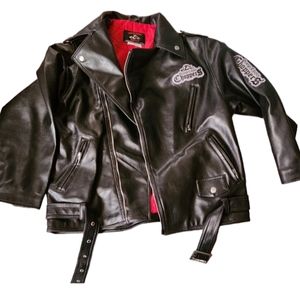2004 Orange County Choppers Youth Size Large (10-12) Zip-Up Leather Jacket